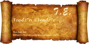 Topán Elemér névjegykártya